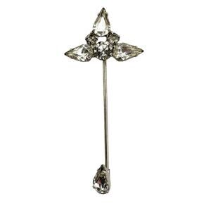 vintage rhinestones 2.5" long jewelry PIN screw-on hat collar lapel Stick Pin